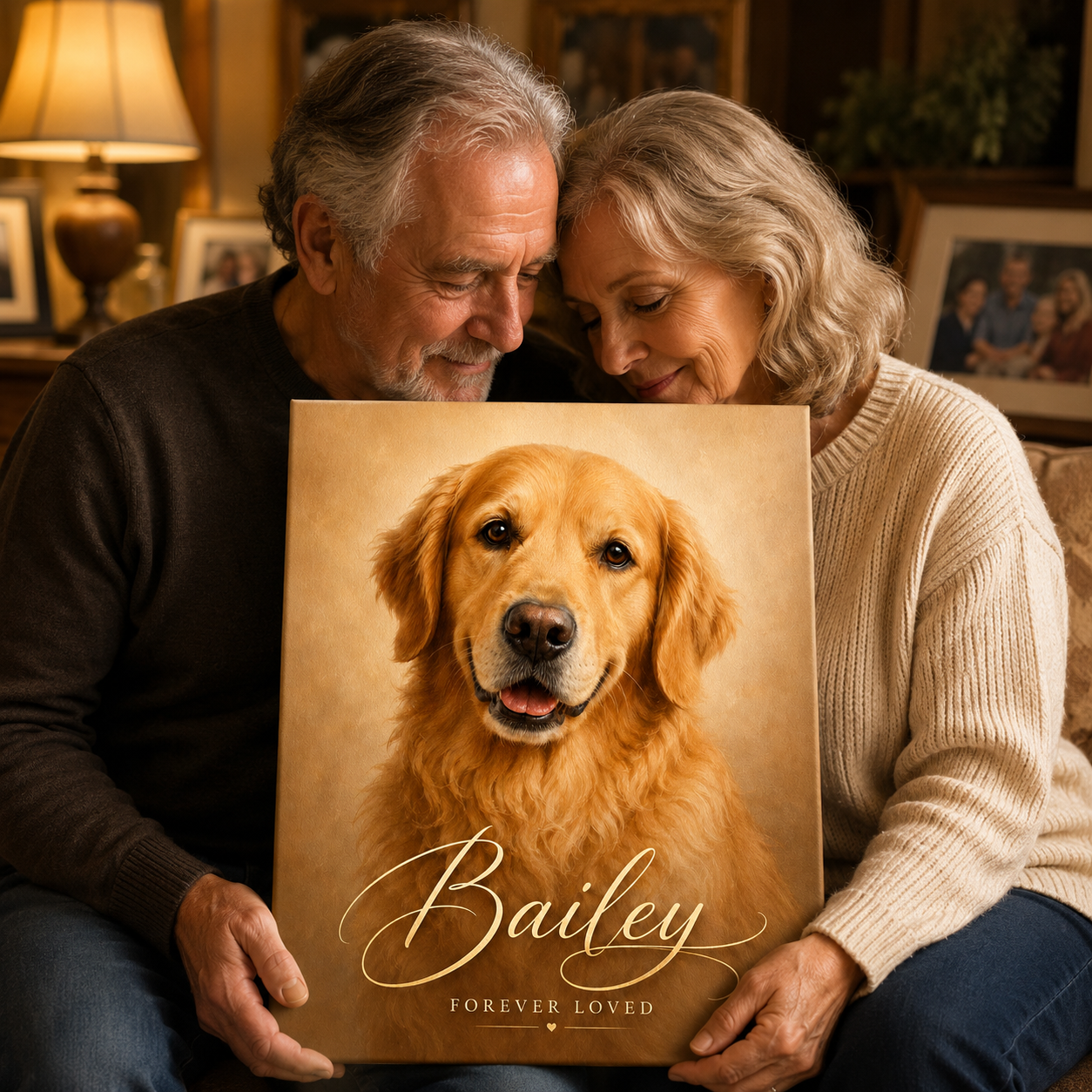 Personalized pet memorial canvas custom dog portrait from photo