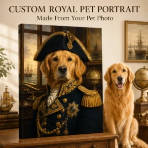 Custom Maritime Admiral Pet Portrait Canvas main product image