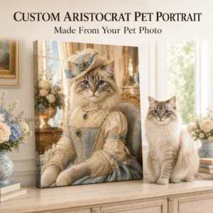Custom Victorian Gentleman Pet Portrait Canvas main product image