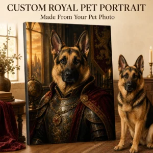 Custom Medieval Knight Pet Portrait Canvas main product image