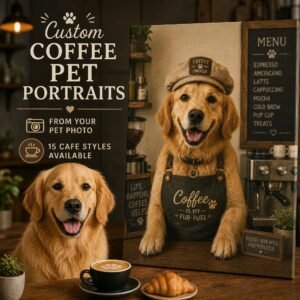 Coffee Bar Pet Portrait Canvas image 1
