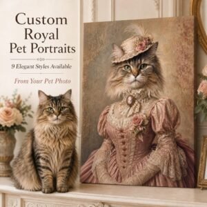 Elegant Royal Pet Portrait Canvas image 1