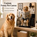 Funny Bathroom Pet Portrait Canvas image 1