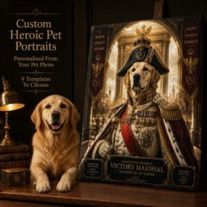 Heroic Commander Pet Portrait Canvas image 1
