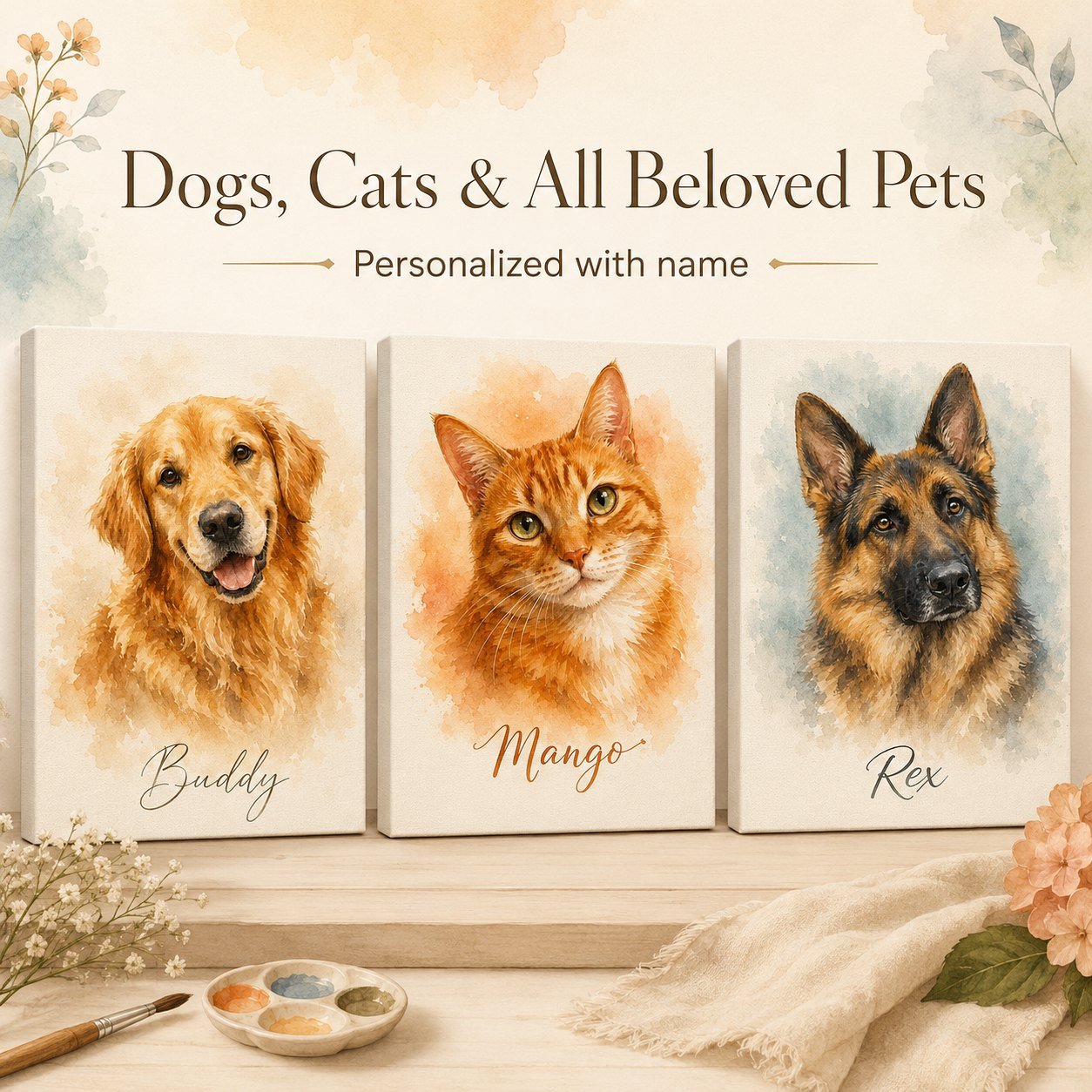 Watercolor Pet Portrait Canvas image 4
