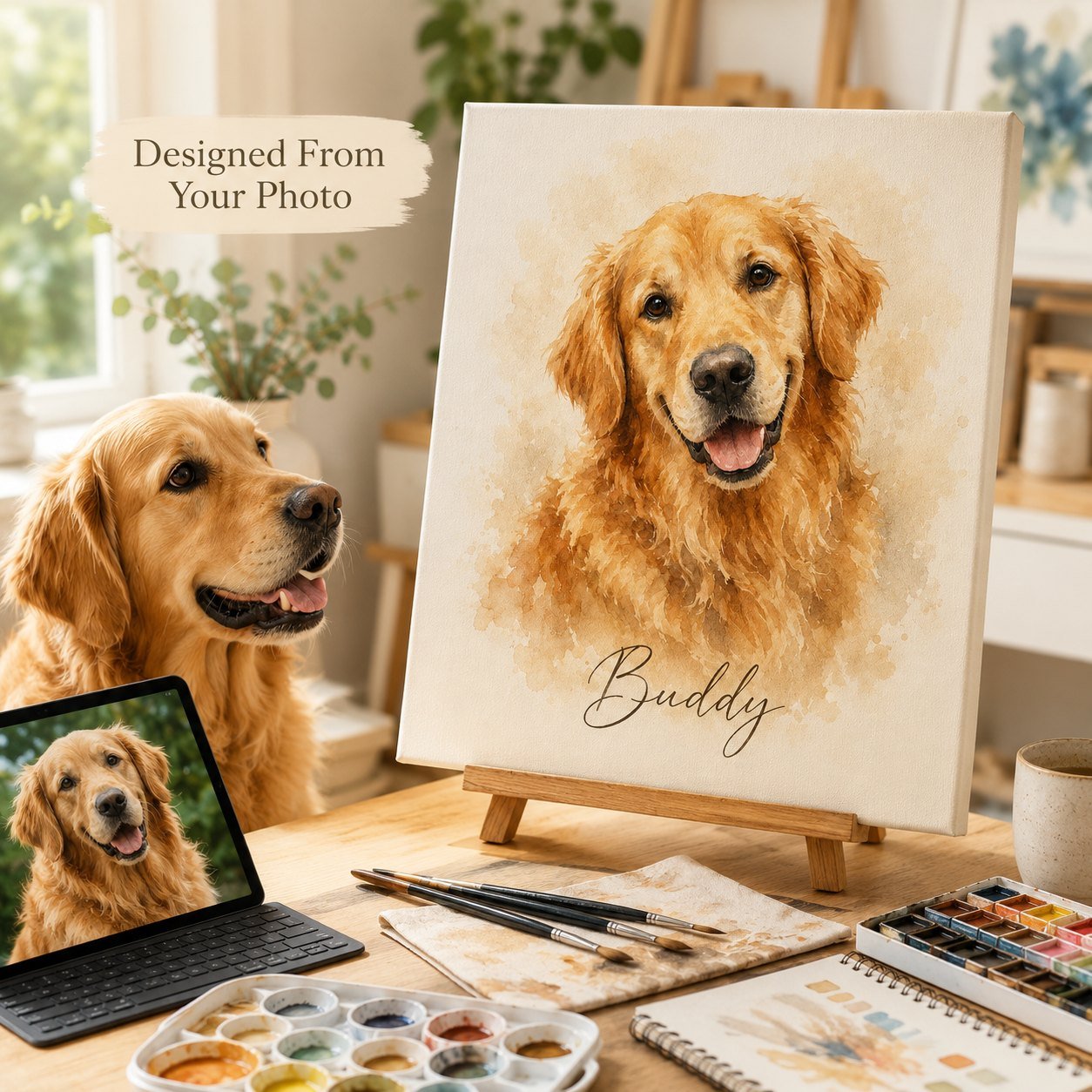 Watercolor Pet Portrait Canvas image 5